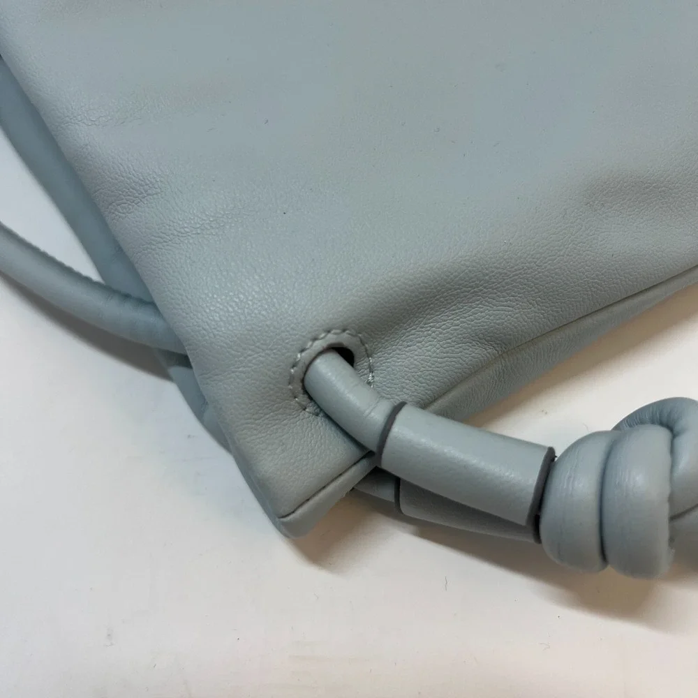 A New Day Light Blue Cinch Top Crossbody Purse‎ Faux Leather Good Condition